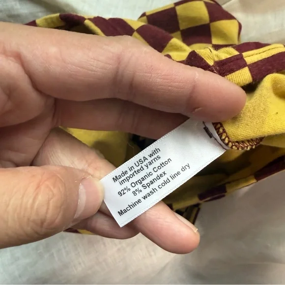 ARQ yellow chestnut checker organic cotton high rise brief underwear - Picture 4 of 4